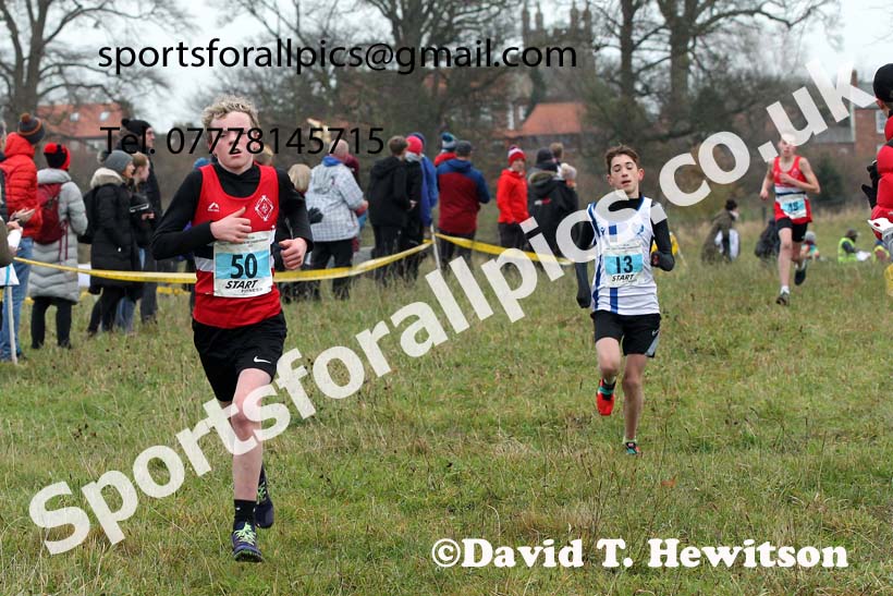 Boys under-13s, 2021 North Eastern Cross Country Championships, Sedgefield. Photo: David T. Hewitson/Sports for All Pics